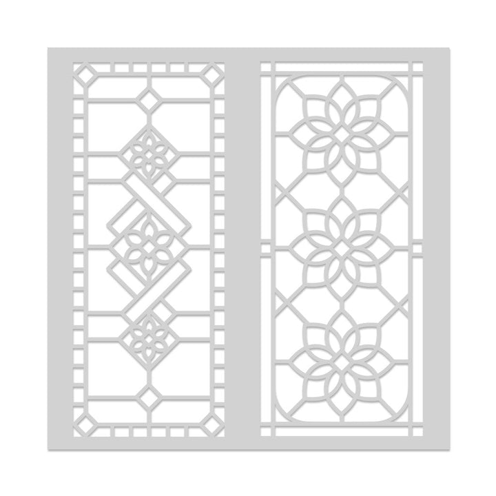 SA133 Stained Glass Window Stencil - Hero Arts