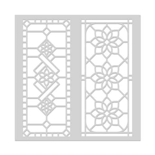 SA133 Stained Glass Window Stencil - Hero Arts