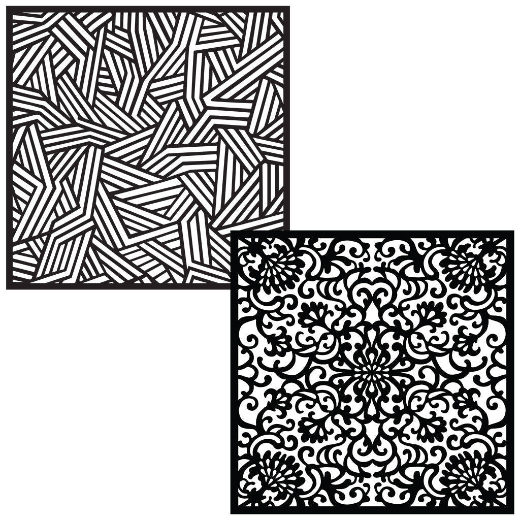 SA143 Kaleidescope Stencil Pairs 6x6 - Hero Arts