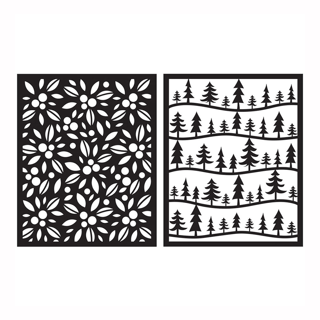 SA147 Winter Stencil Pairs - Hero Arts