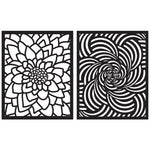 SA152 Flower Swirls Stencil Pairs - Hero Arts