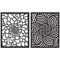 SA152 Flower Swirls Stencil Pairs - Hero Arts