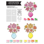 SA189 Color Layering Flowers in Vase Stencils - Hero Arts