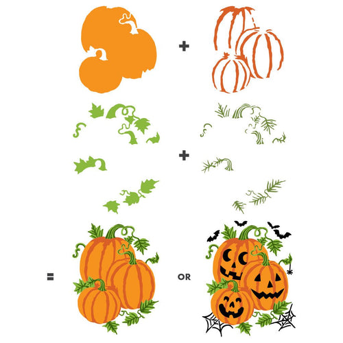 SA198 Color Layering Pumpkin Bunch Stencils - Hero Arts