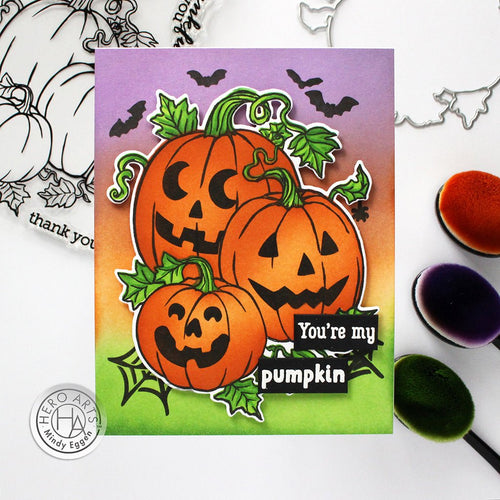 SA198 Color Layering Pumpkin Bunch Stencils - Hero Arts