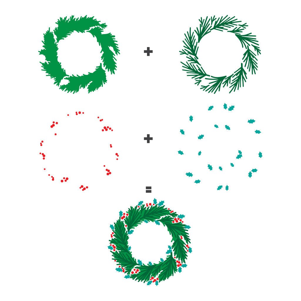 SA199 Color Layering Wreath Stencils - Hero Arts