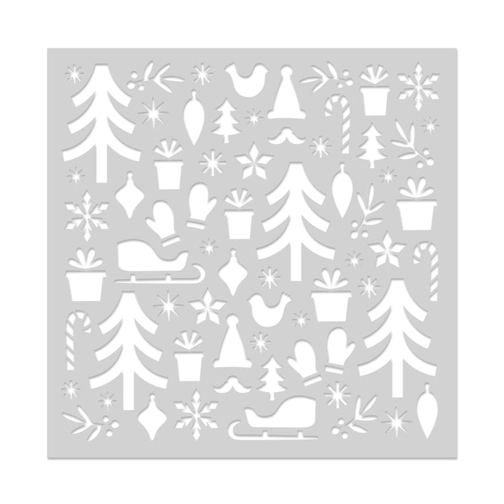 SA214 Holiday Pattern Stencil - Hero Arts