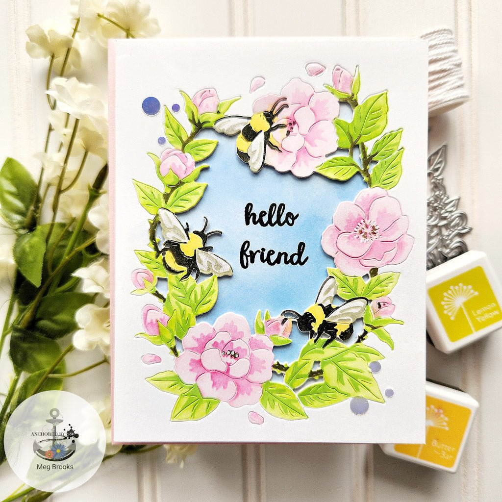 SA221 Color Layering Bee Florals Stencils - Hero Arts