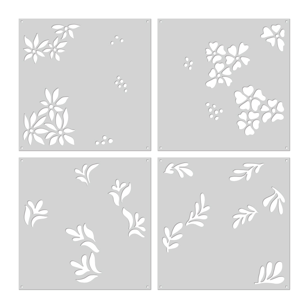 SA236 Color Layering Summer Blooms Stencils - Hero Arts