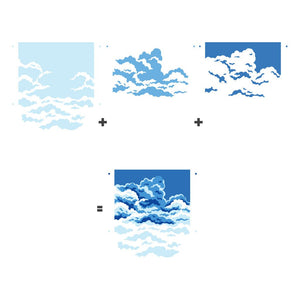 Color Layering Clouds Stencils