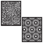 SA244 Floral patterns Stencil Pair - Hero Arts