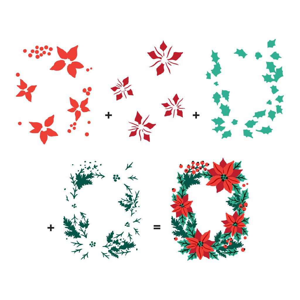 SA249 Color Layering Poinsettia Window Stencils - Hero Arts