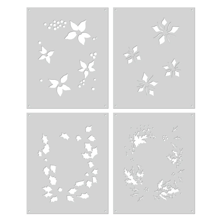 SA249 Color Layering Poinsettia Window Stencils - Hero Arts