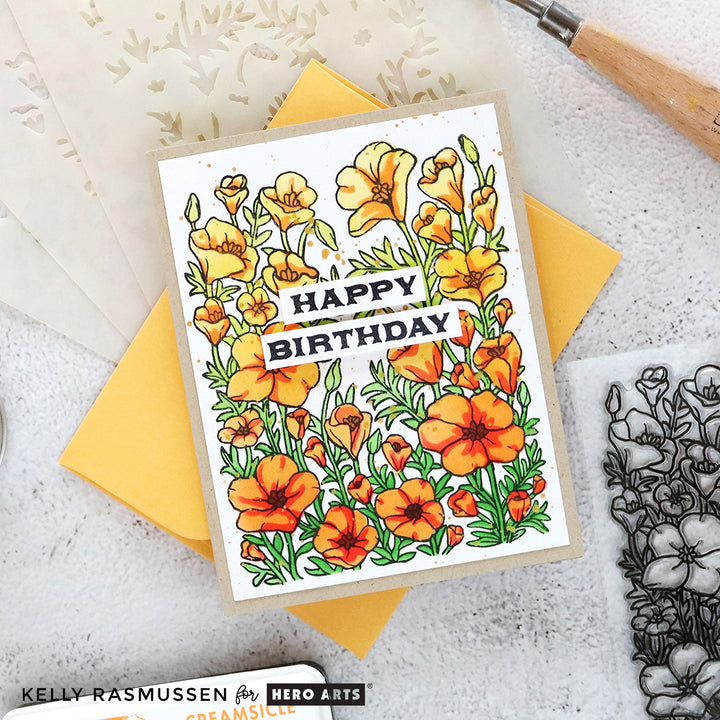 Golden Poppies Clear Stamp Set