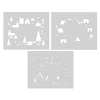 SA259 Color Layering Holiday Neighborhood Stencils - Hero Arts