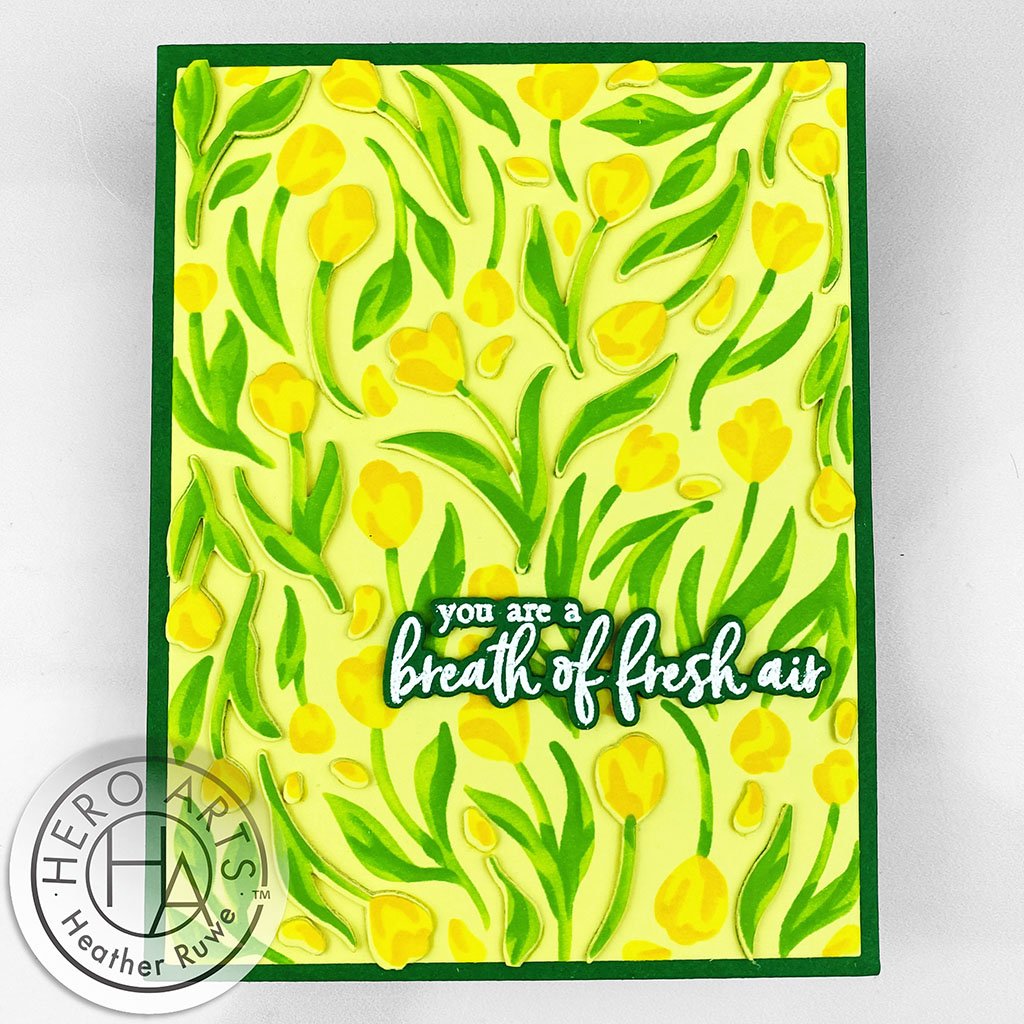 SA262 Color Layering Tulip Pattern Stencils - Hero Arts