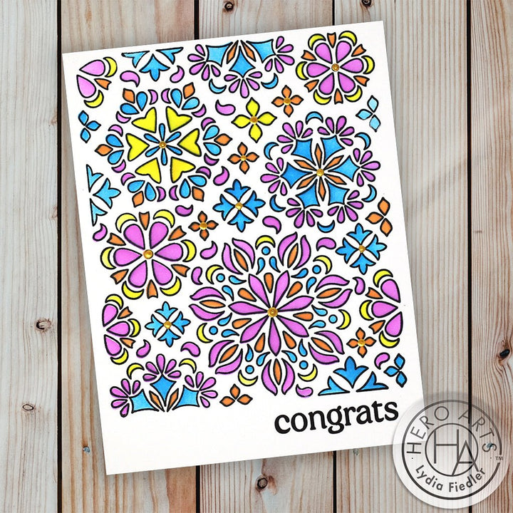 SA263 Color Layering Mandala Flower Pattern Stencils - Hero Arts