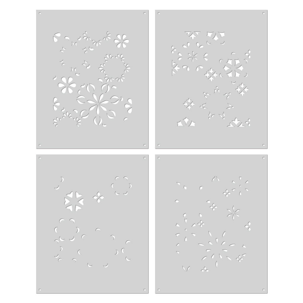 SA263 Color Layering Mandala Flower Pattern Stencils - Hero Arts