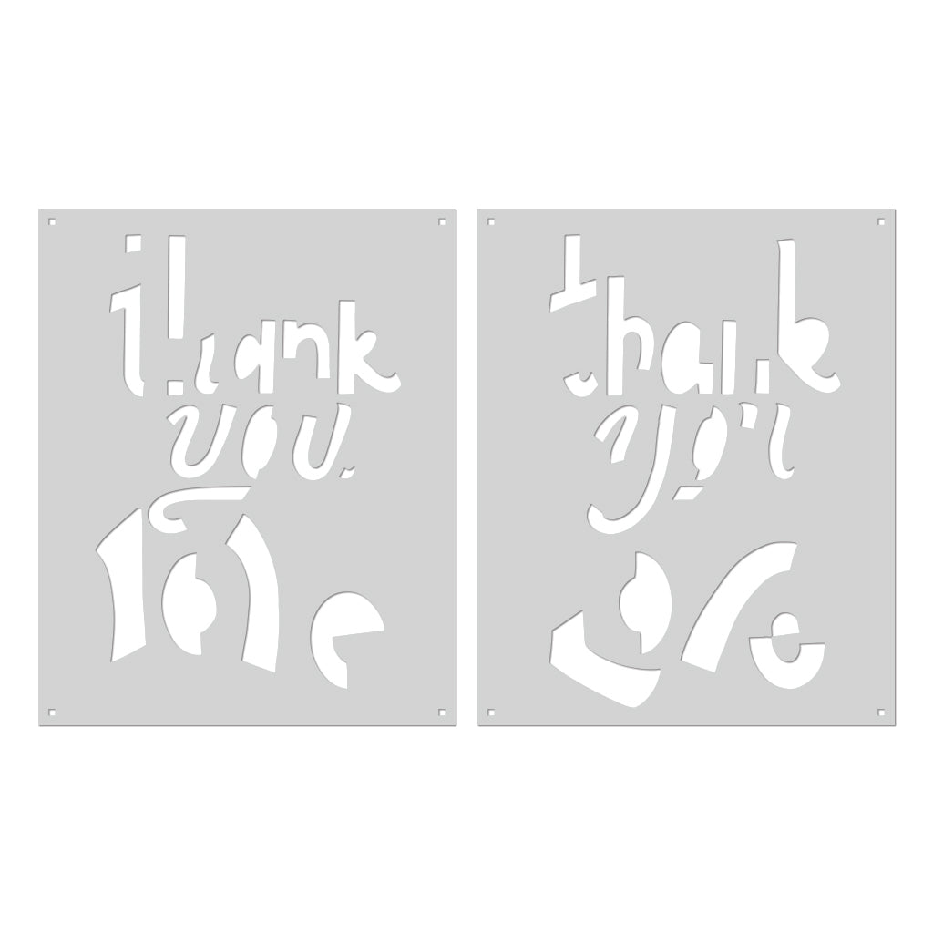 SA266 Color Layering Thank You Love Stencils - Hero Arts