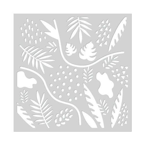 SA269 Leaves and Abstract Shapes Stencil - Hero Arts