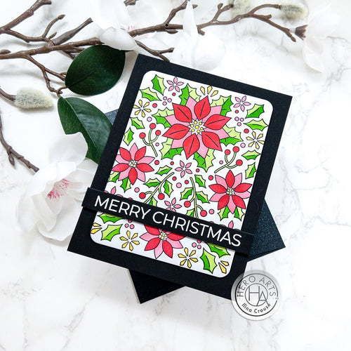 SA284 Color Layering Poinsettia Pattern Stencils - Hero Arts