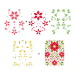 SA284 Color Layering Poinsettia Pattern Stencils - Hero Arts