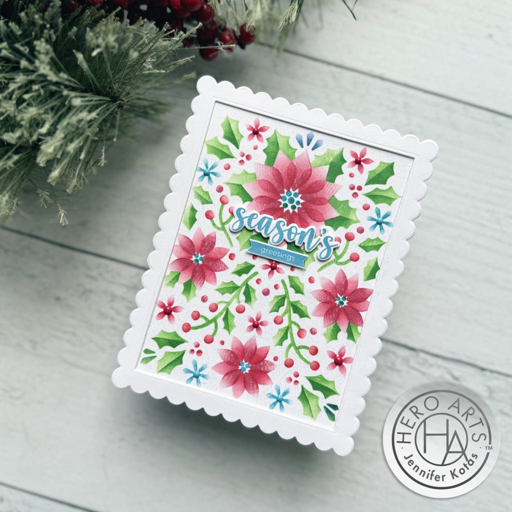 SA284 Color Layering Poinsettia Pattern Stencils - Hero Arts