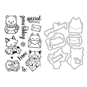Winter Mail Critters Stamp & Cut