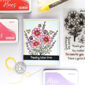 Cosmos and Lavender Stamp & Cut