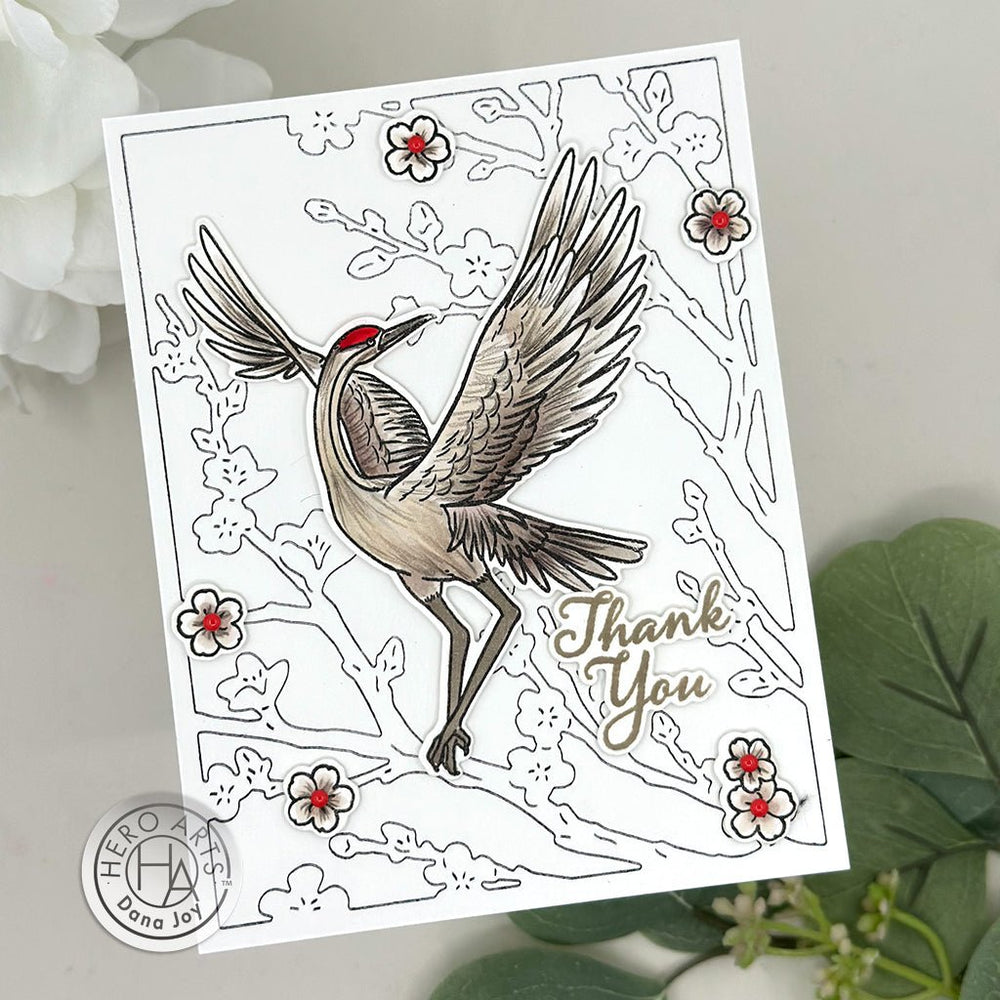Crane Wishes Stamp & Cut