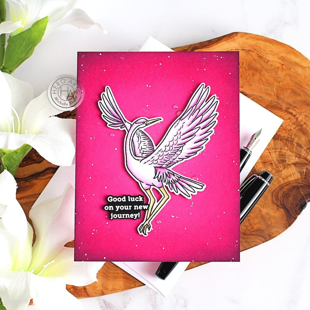 Crane Wishes Stamp & Cut