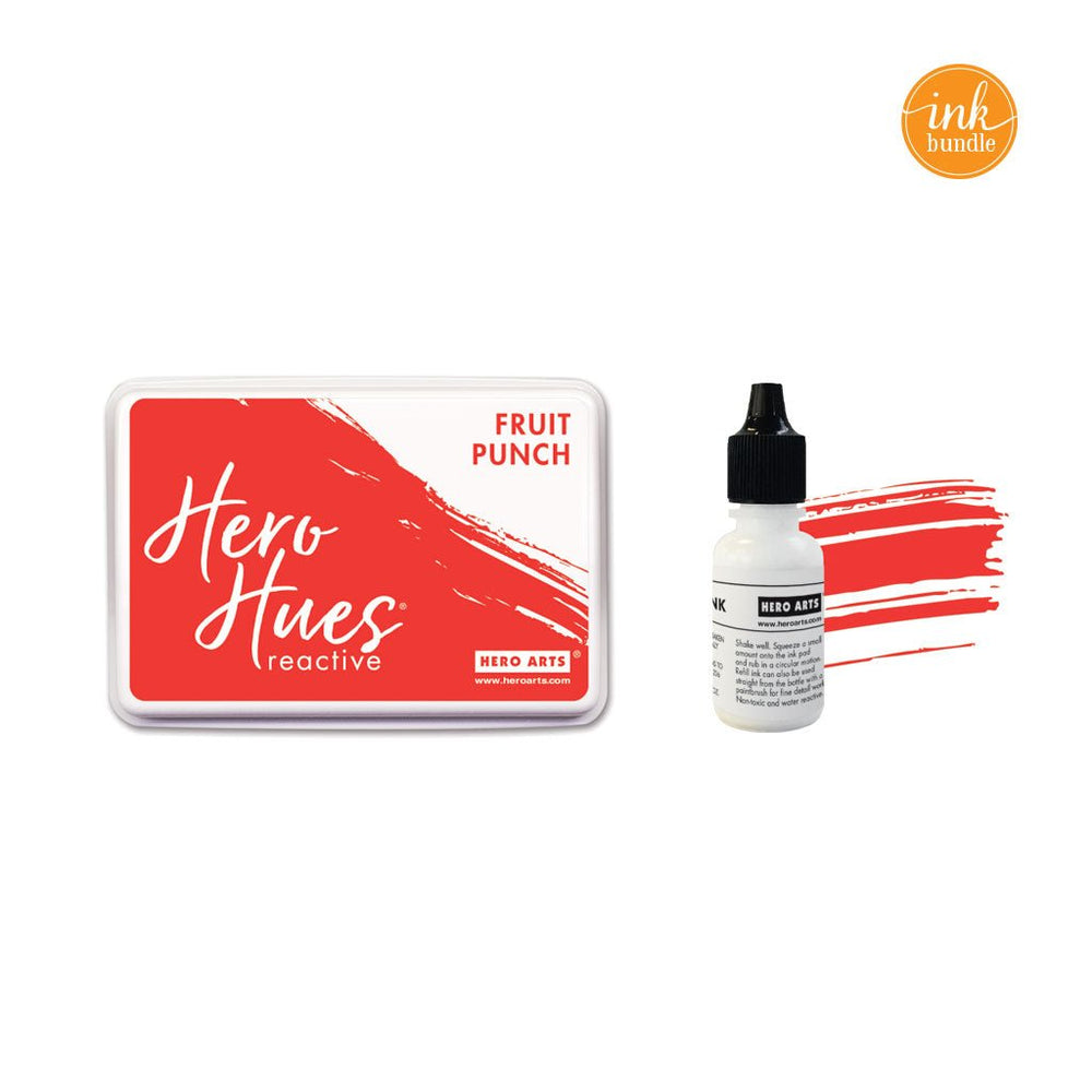 Hero Hues Reactive Ink Pad + Inker Bundle - Fruit Punch