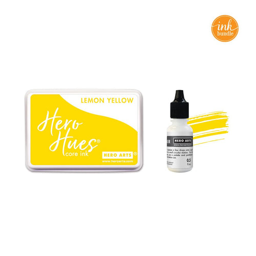 SB650 Lemon Yellow Core Ink Pad + Inker Bundle - Hero Arts