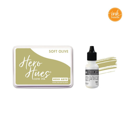 SB660 Soft Olive Core Ink Pad + Inker Bundle - Hero Arts