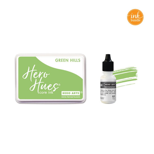 SB662 Green Hills Core Ink Pad + Inker Bundle - Hero Arts