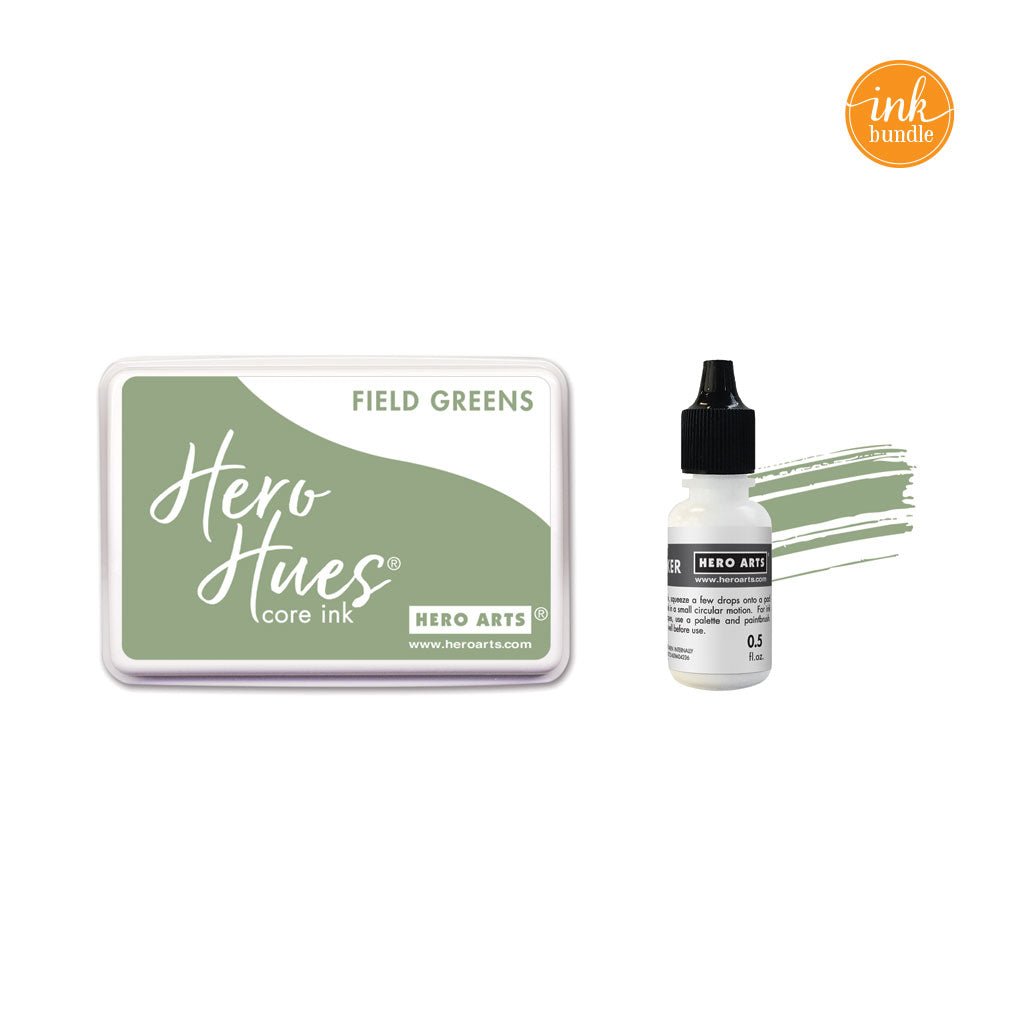 SB664 Field Greens Core Ink Pad + Inker Bundle - Hero Arts