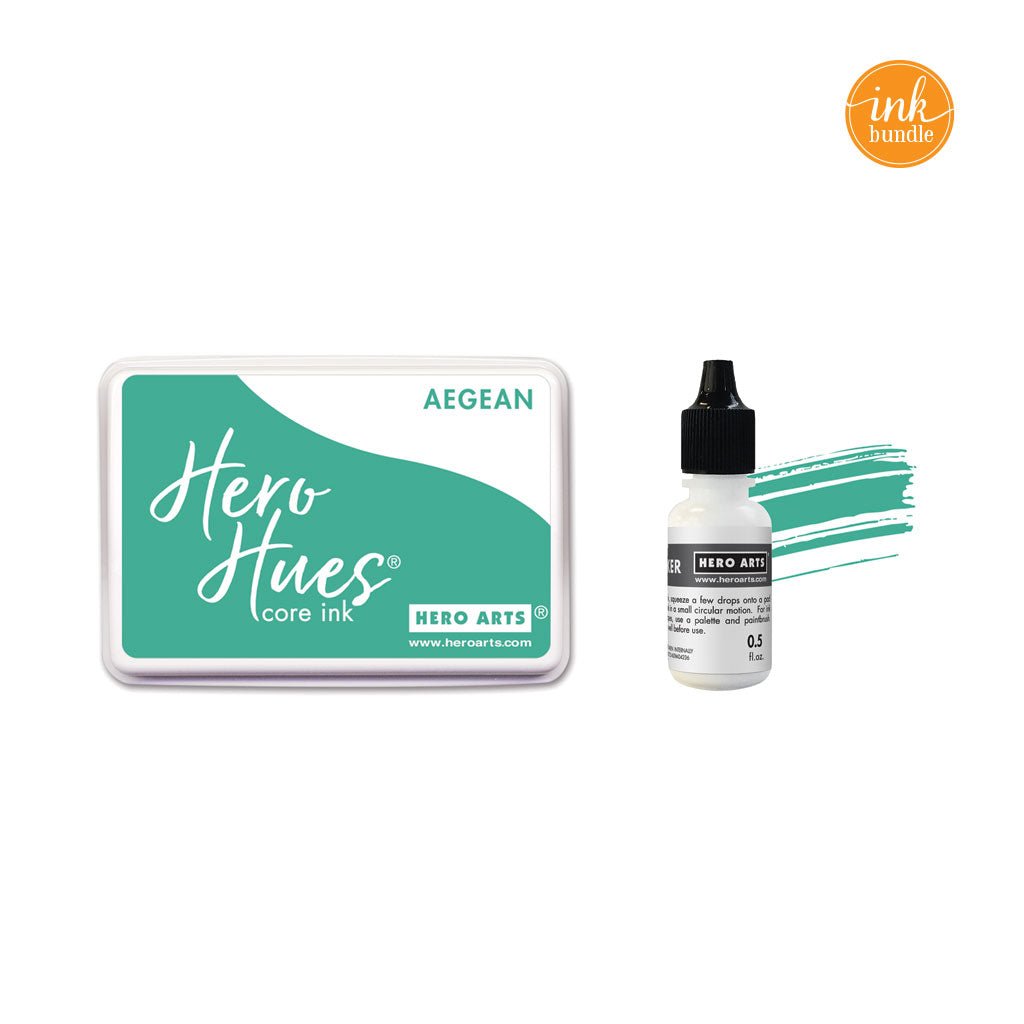 SB683 Aegean Core Ink Pad + Inker Bundle - Hero Arts