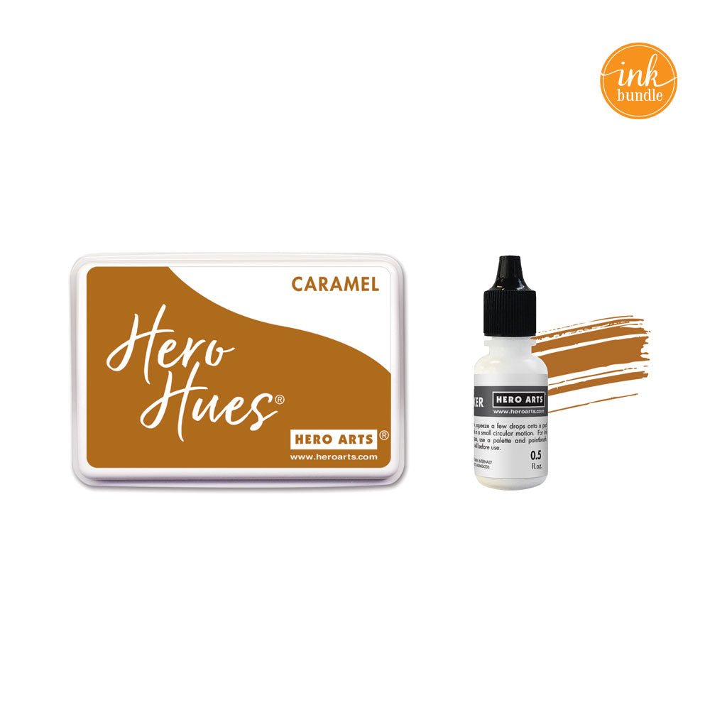 SB744 Caramel Core Ink Pad + Inker Bundle - Hero Arts