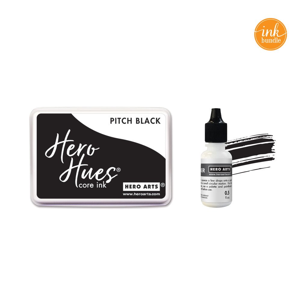 SB764 Pitch Black Core Ink Pad + Inker Bundle - Hero Arts