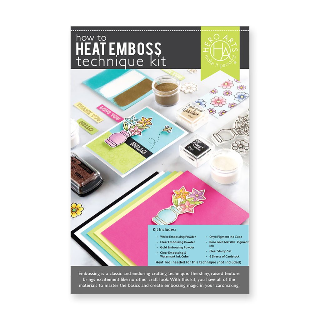 SK106 How To Heat Emboss Technique Kit - Hero Arts