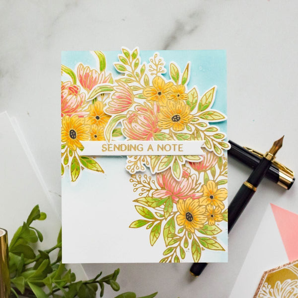 Hexi-Gem Blooms Glimmer Hot Foil Plate & Die Set from the Hexi-Gems Collection