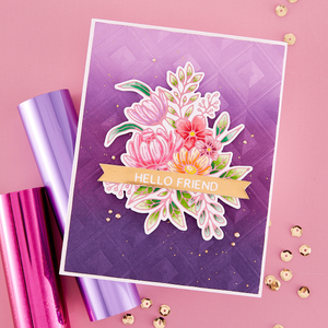 Hexi-Gem Blooms Glimmer Hot Foil Plate & Die Set from the Hexi-Gems Collection