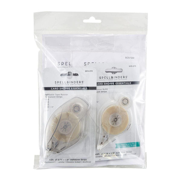 Adhesives Bundle - Tape Runner, Refill Strips, Small & Medium White Foam Squares