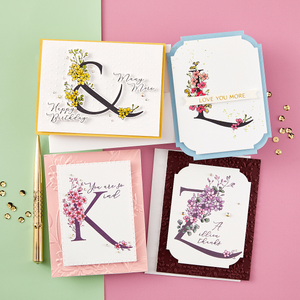 Floral E and Sentiment Press Plate