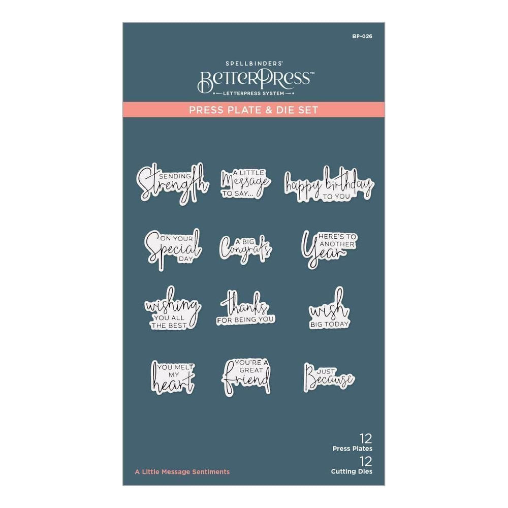 A Little Message Sentiments Press Plate & Die Set