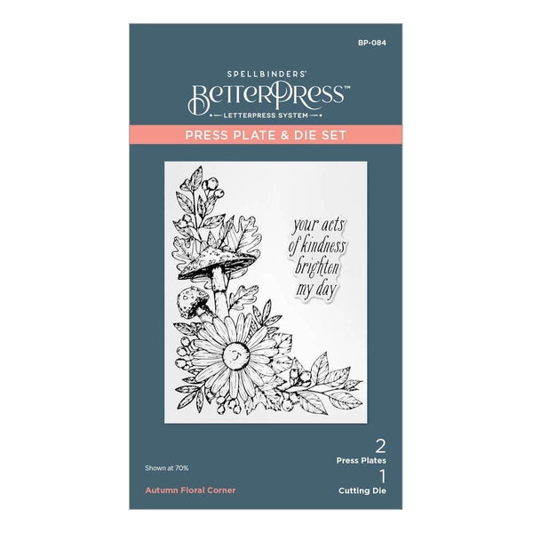 Autumn Floral Corner Press Plate & Die Set from the BetterPress Autumn Collection
