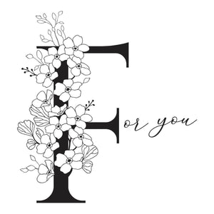 Floral F and Sentiment Press Plate