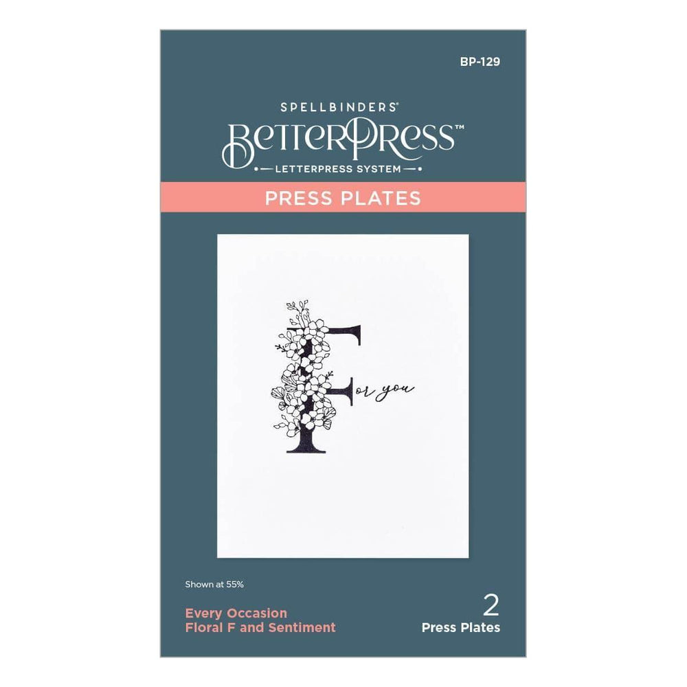 Floral F and Sentiment Press Plate