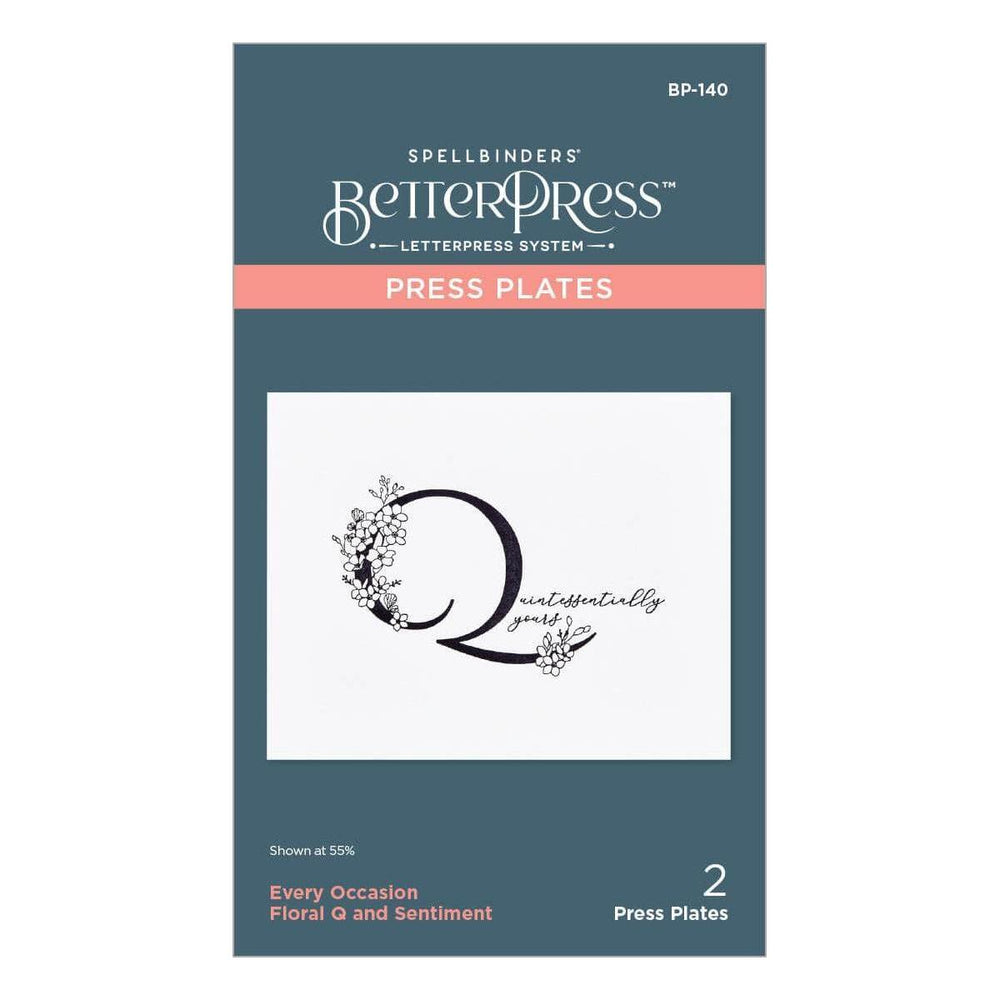 Floral Q and Sentiment Press Plate