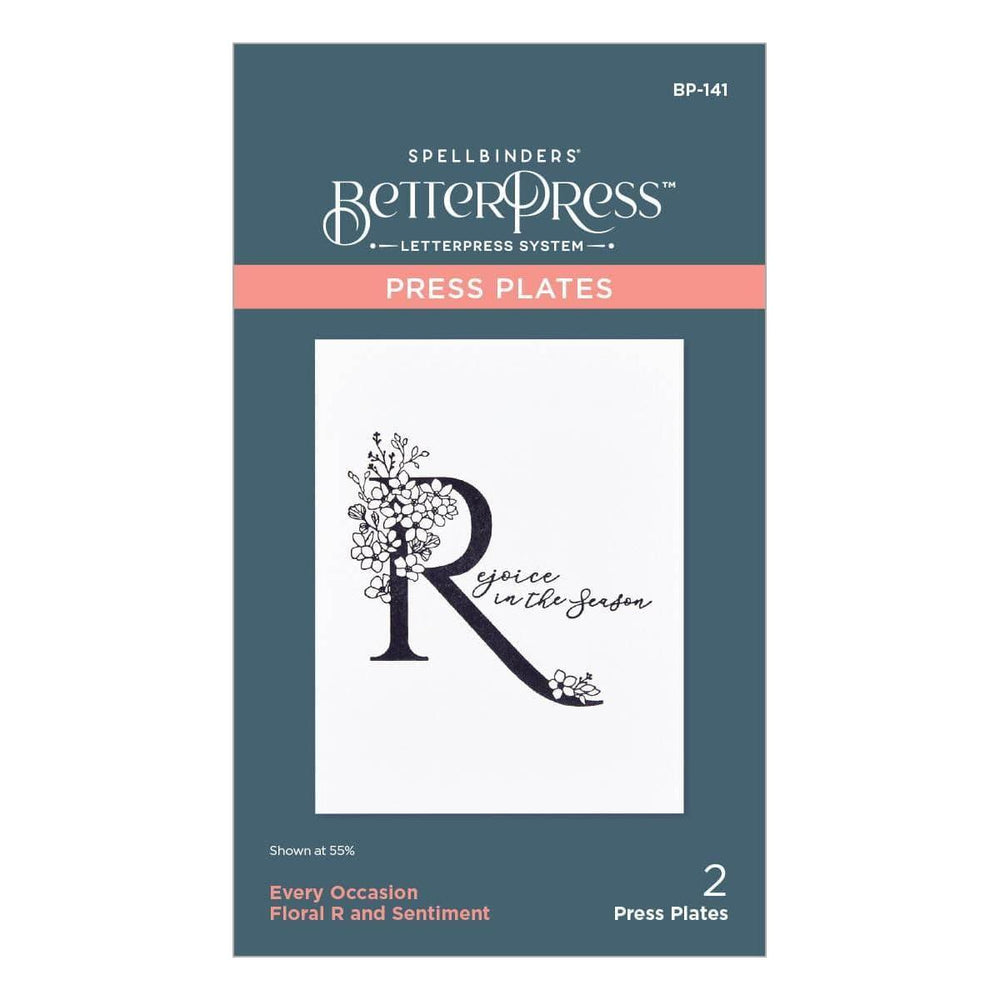 Floral R and Sentiment Press Plate